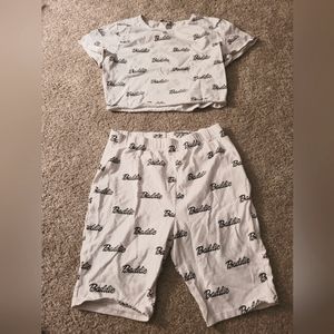 Small baddie biker short set
